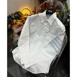 Áo Sơ Mi Dài Tay Nam 907 ThomBR Kẻ Vạch Thêu Cánh Tay Bắt Mắt Chất Vải Thô Không Phai Xù Hàng Cao Cấp