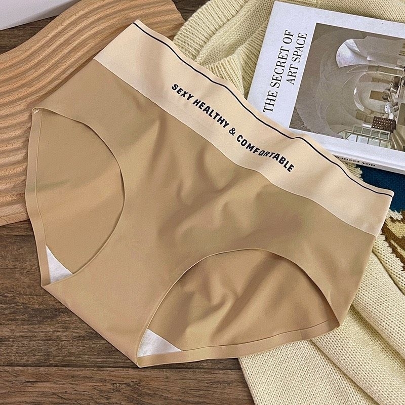 Combo 5c quần lót nữ chất su lạnh không đường may bigsize 60-85kg, phần lưng phối màu
