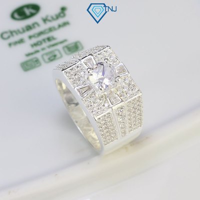 Nhẫn bạc nam đính đá mặt chữ thập sang trọng, trang sức bạc 925 nam cao cấp NNA0430 - Trang Sức TNJ