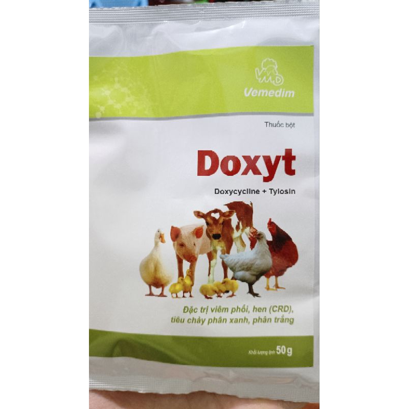 Doxyt 50g Đặc t rị viêm phổi, hen , tiêu chảy phân xanh, phân trắng.