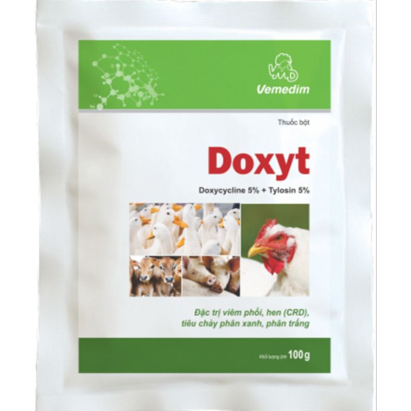 Doxyt 50g Đặc t rị viêm phổi, hen , tiêu chảy phân xanh, phân trắng.