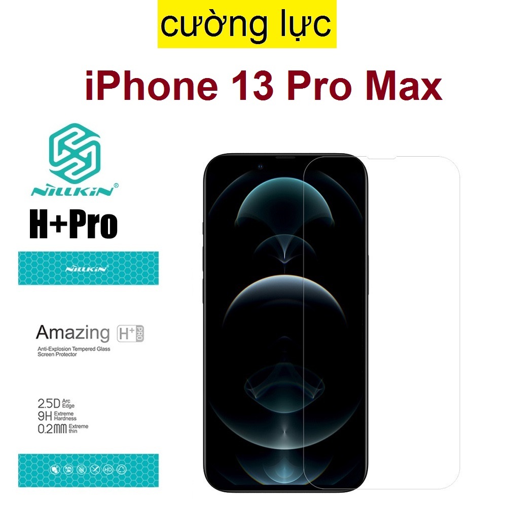 Kính cường lực iphone 13/ 13 Pro/ 13 Pro Max thương hiệu Nillkin mã H+Pro với độ dày kính 0.2mm