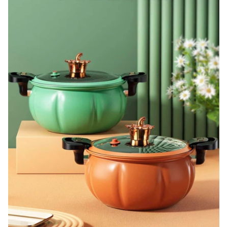 Nồi Áp Suất Bí Ngô Chống Dính 8L Thông Minh - Nồi Hầm 4in1 Hầm Gà, Cháo, Nồi Chiên, Xào Nấu Đa Năng