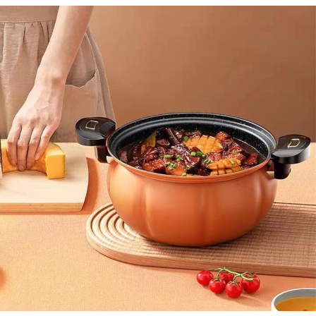 Nồi Áp Suất Bí Ngô Chống Dính 8L Thông Minh - Nồi Hầm 4in1 Hầm Gà, Cháo, Nồi Chiên, Xào Nấu Đa Năng