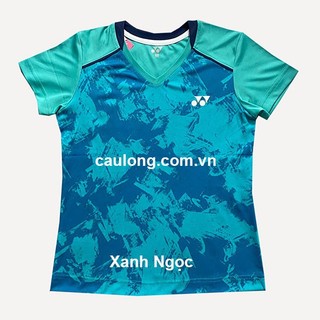 Áo cầu lông nam nữ cổ tròn yonex 6496 xanh ngọc