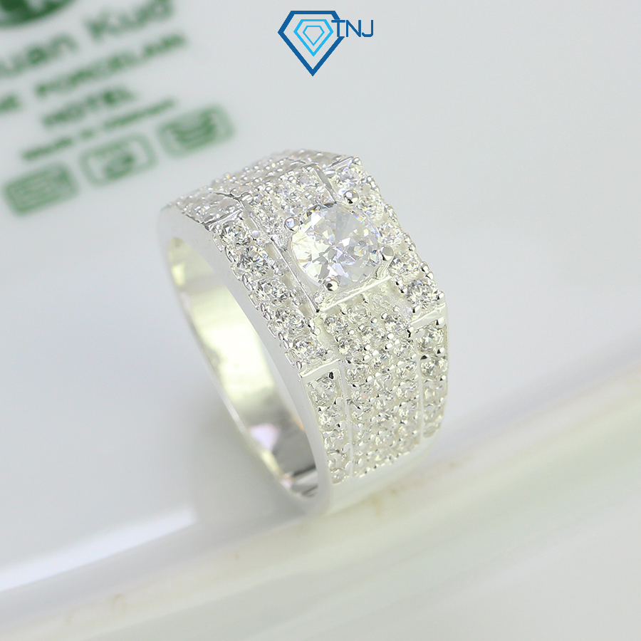 Nhẫn bạc nam 925 đính đá đẹp, sang trọng NNA0434 - Trang Sức TNJ