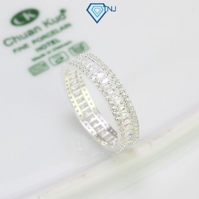 Nhẫn bạc nam tròn đính đá sang trọng bản nhỏ cá tính NNA0446 - Trang Sức TNJ