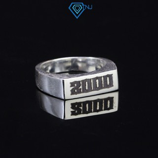 Nhẫn bạc Signet nam trơn mặt hình chữ nhật khắc tên theo yêu cầu NNA0448 - Trang Sức TNJ