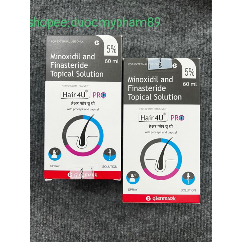 Hair 4U Pro 5% Topical Solution Minoxidil và Finasteride ngăn rụng tóc