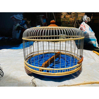 Lồng chim cu gáy bằng may đường kính 30-35cm. (Đặt tối đa 2 lồng 1 đơn) Tặng khay hứng phân