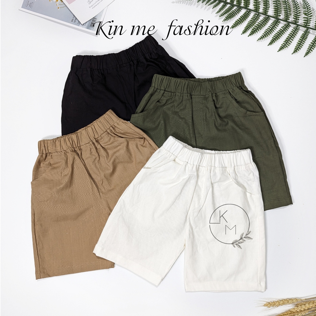 Quần đùi trẻ em vải Kaki cho bé từ 10-35kg