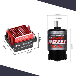 [8xrc8]esc chổi than 60A motor 550 21/35T SCX10 HSP 94123 wltoys 144001 124019