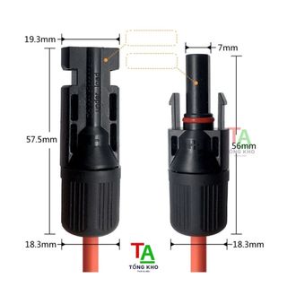 Cặp Jack nối MC4-1000V (kết nối pin năng lượng mặt trời chuyên dụng)