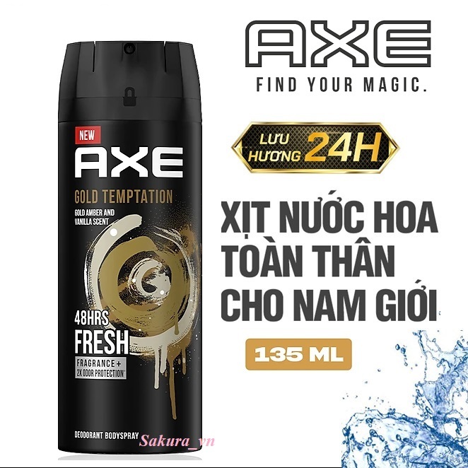 Xịt Khử Mùi AXE Gold Temptation 135ml