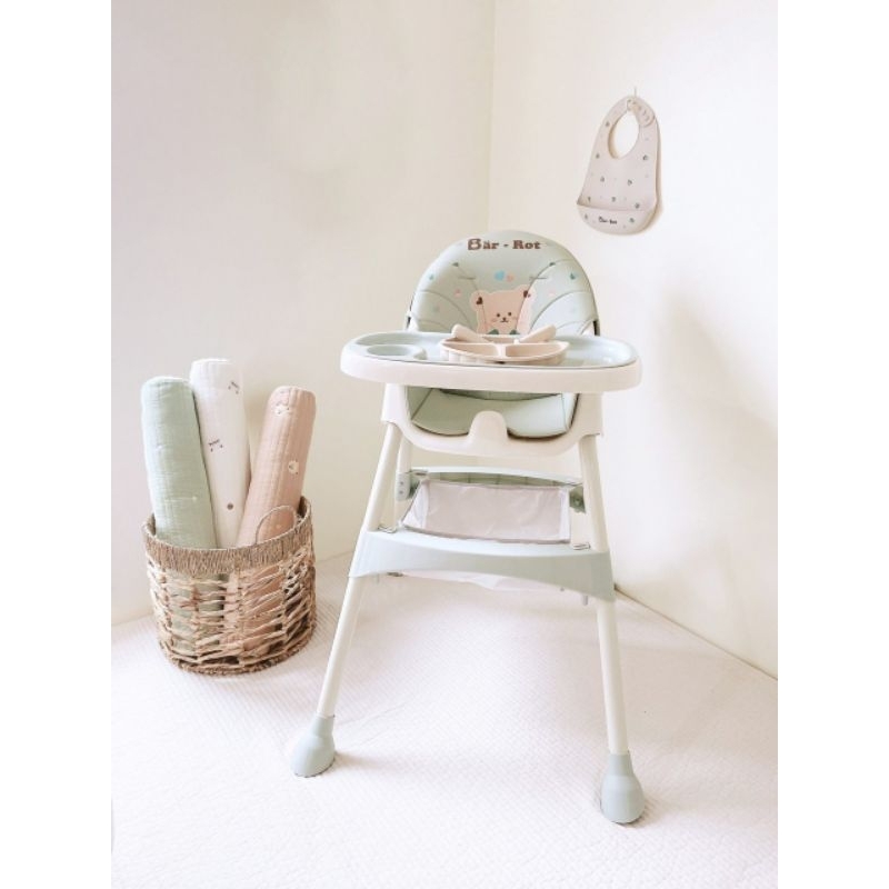 Mẫu mới - Ghế ăn dặm Bar - Rot Tặng kèm bánh xe đa chức năng dành cho bé