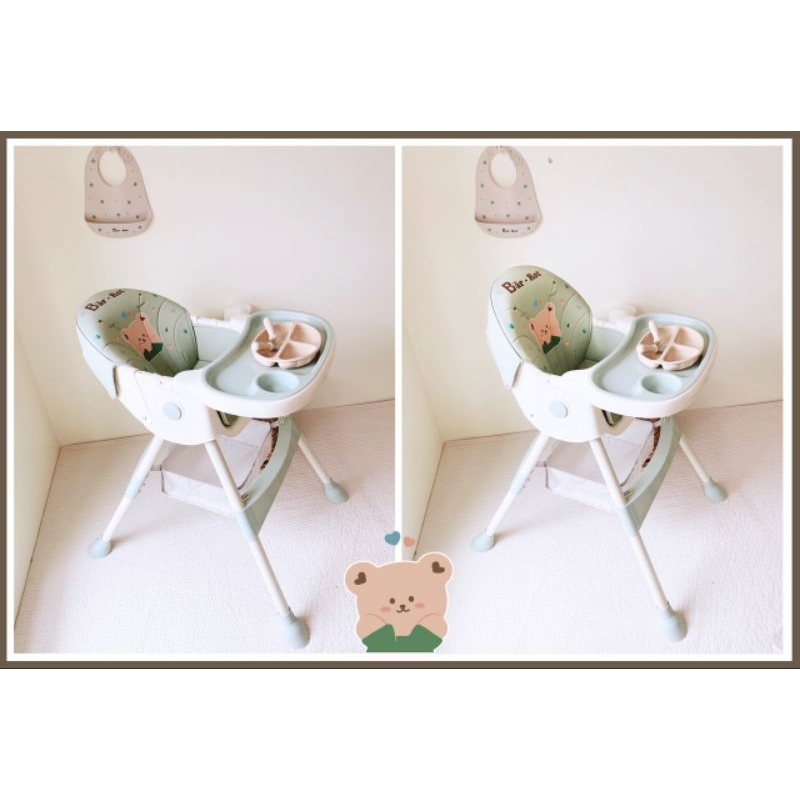 Mẫu mới - Ghế ăn dặm Bar - Rot Tặng kèm bánh xe đa chức năng dành cho bé