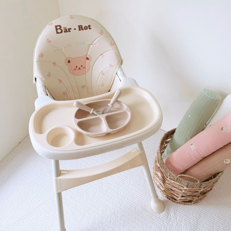 Mẫu mới - Ghế ăn dặm Bar - Rot Tặng kèm bánh xe đa chức năng dành cho bé