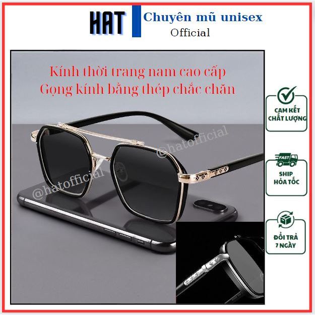 Kính râm nam gọng thép cao cấp HAT, Mát kính nam chống tia UV400 phù hợp lái xe, dã ngoại du lịch cho phái mạnh KRN02