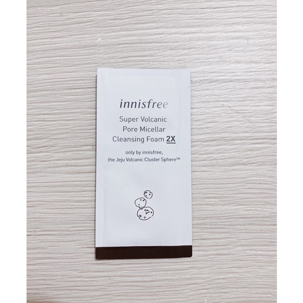 Sữa rửa mặt Innisfree Super Volcanic Pore Micellar Cleansing Foam 2X gói 3g- Sample