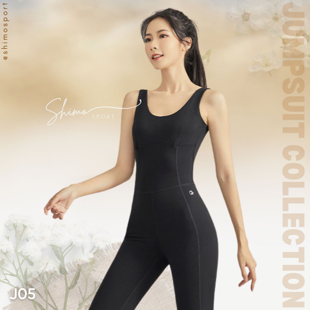 Jumpsuit nữ J05 hàng Quảng Châu cao cấp MÀU ĐỎ GẠCH 2023 vải co giãn 4 chiều, chuyên tập Gym Yoga
