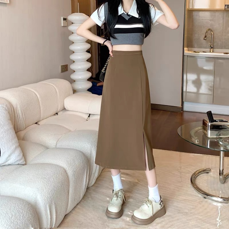 Chân Váy Công Sở Chất Tuyết Mưa Cao Cấp Dày Dặn Không Nhăn, Không Phai Màu, Chân Váy Ulzzang Xẻ Tà Siêu Hot Siêu Xinh