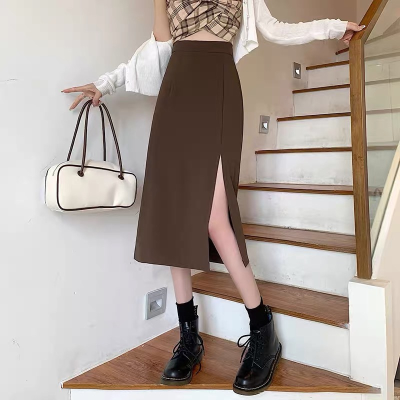 Chân Váy Công Sở Chất Tuyết Mưa Cao Cấp Dày Dặn Không Nhăn, Không Phai Màu, Chân Váy Ulzzang Xẻ Tà Siêu Hot Siêu Xinh