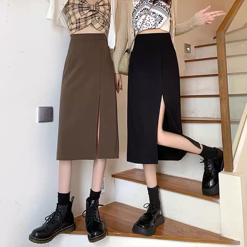 Chân Váy Công Sở Chất Tuyết Mưa Cao Cấp Dày Dặn Không Nhăn, Không Phai Màu, Chân Váy Ulzzang Xẻ Tà Siêu Hot Siêu Xinh