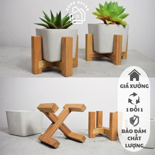 Chân Gỗ Đặt Chậu Cây Để Bàn - Kệ Gỗ Decor CCG01-XS-KV