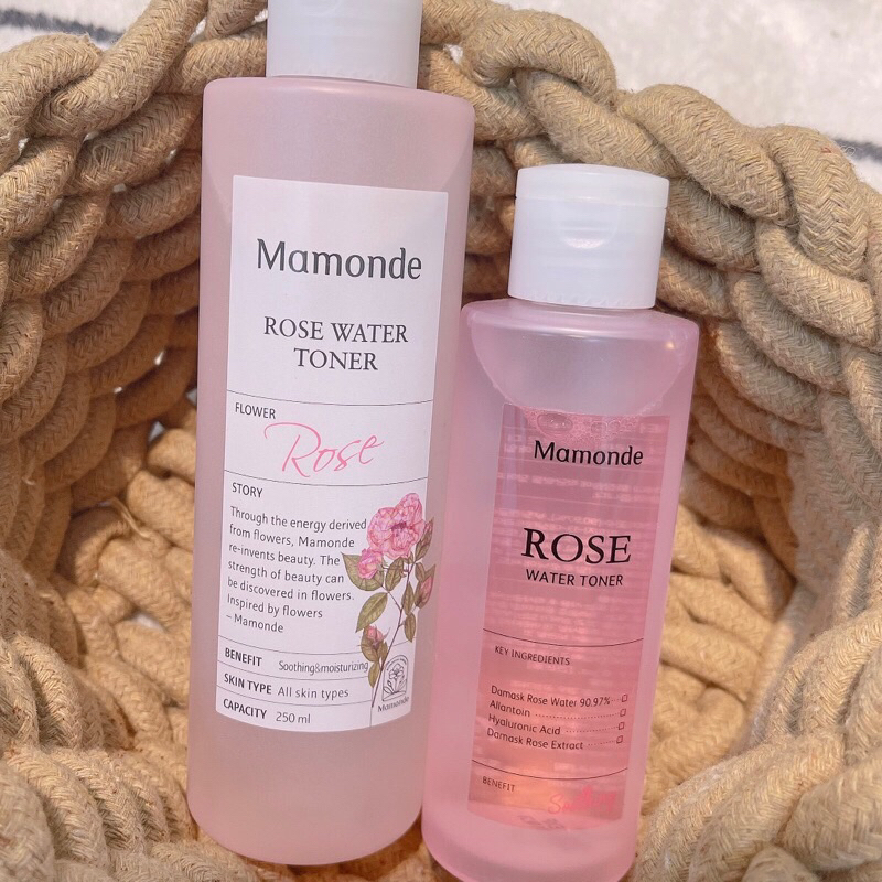 Toner Mamonde Diếp Cá - Nước Hoa Hồng Cung Cấp Độ Âm Mamonde Rose Water Toner 250ml - Se Khít Lỗ Chân lông