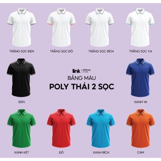Áo thun Polo vải poly thái 4 chiều 2 sọc co giãn thanh lịch