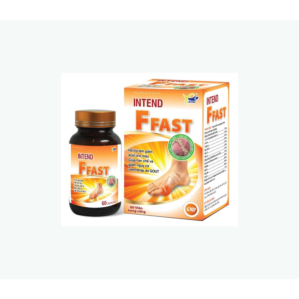 HỖ TRỢ LÀM GIẢM ACID URIC MÁU VÀ VIÊM KHỚP DO GOUT INTEND FFAST hộp 60 viên nang cứng