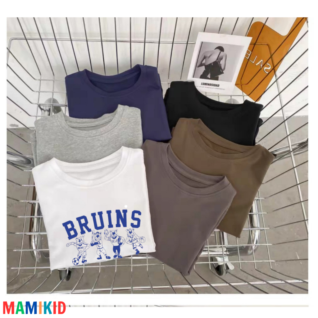 Áo Tay Dài Cho Bé Trai, 10-40KG Áo Phông Cho Bé, Áo Thu Đông Hình Bru California