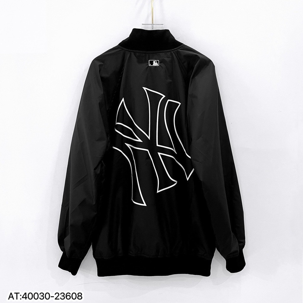 Áo khoác gió nam hình thêu logo MLB trắng trước ngực siêu đẹp-Áo khoác bomber nam hoạ tiết fullback cực chất