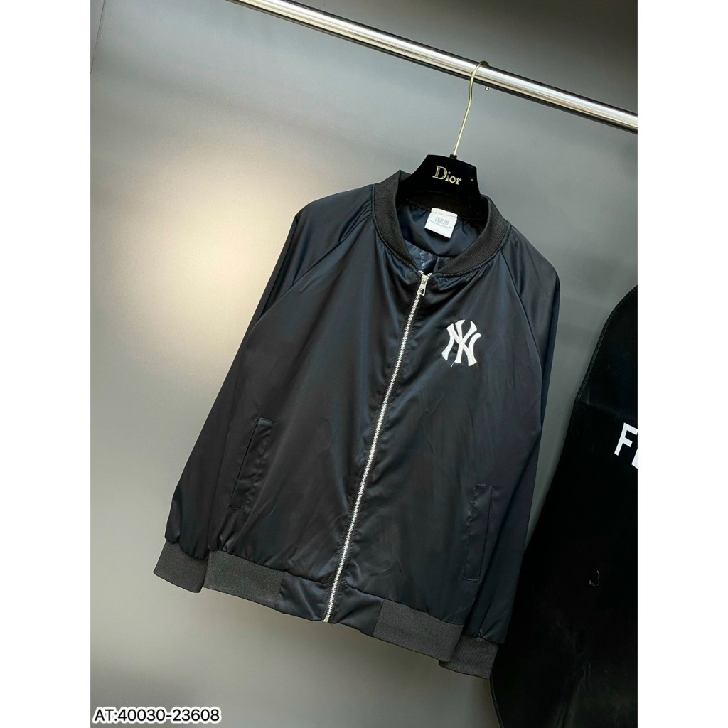 Áo khoác gió nam hình thêu logo MLB trắng trước ngực siêu đẹp-Áo khoác bomber nam hoạ tiết fullback cực chất