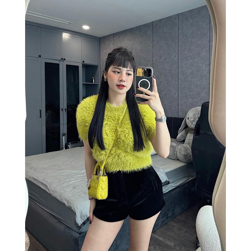 Bigsize - Quần Short Nhung Lì Cạp Cao