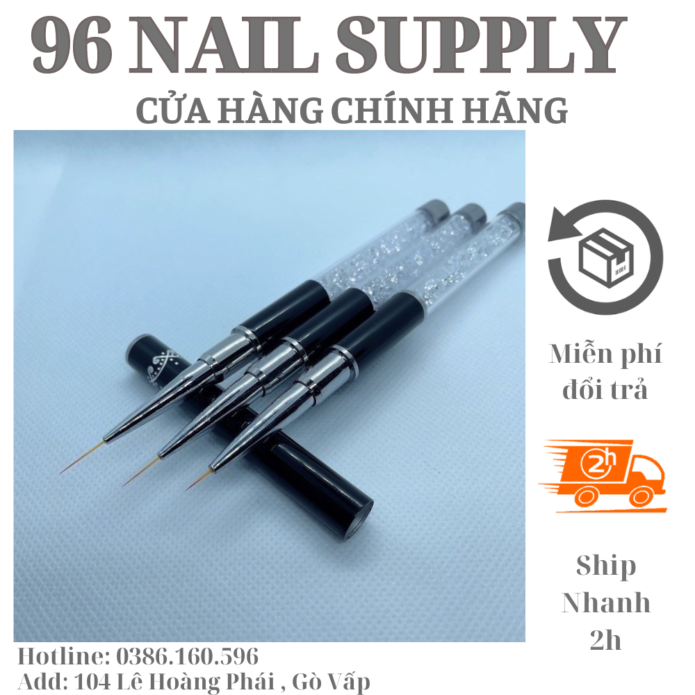 Cọ Vẽ Nét - Cọ Râu vẽ Nét Cán Đá 3 size 5mm 9mm 11mm