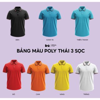 Áo thun Polo nam poly thái 4 chiều 3 viền sọc cổ tay
