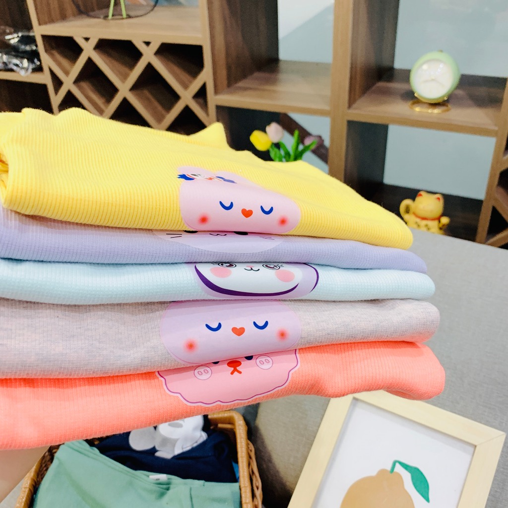 Áo giữ nhiệt cổ cao 3 phân cho bé gái, áo thu đông chất len tăm cho bé gái từ 7-19kg