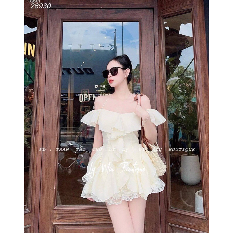 Hc15-SET 2S NUDE RỚT VAI BÈO  + CHÂN VÁY TẦNG