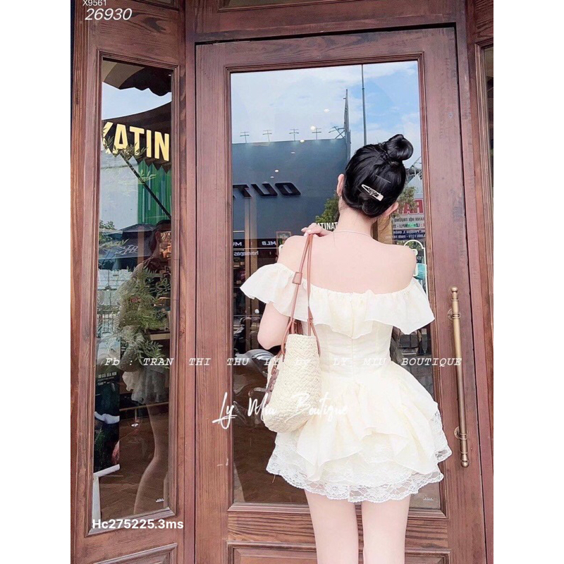 Hc15-SET 2S NUDE RỚT VAI BÈO  + CHÂN VÁY TẦNG