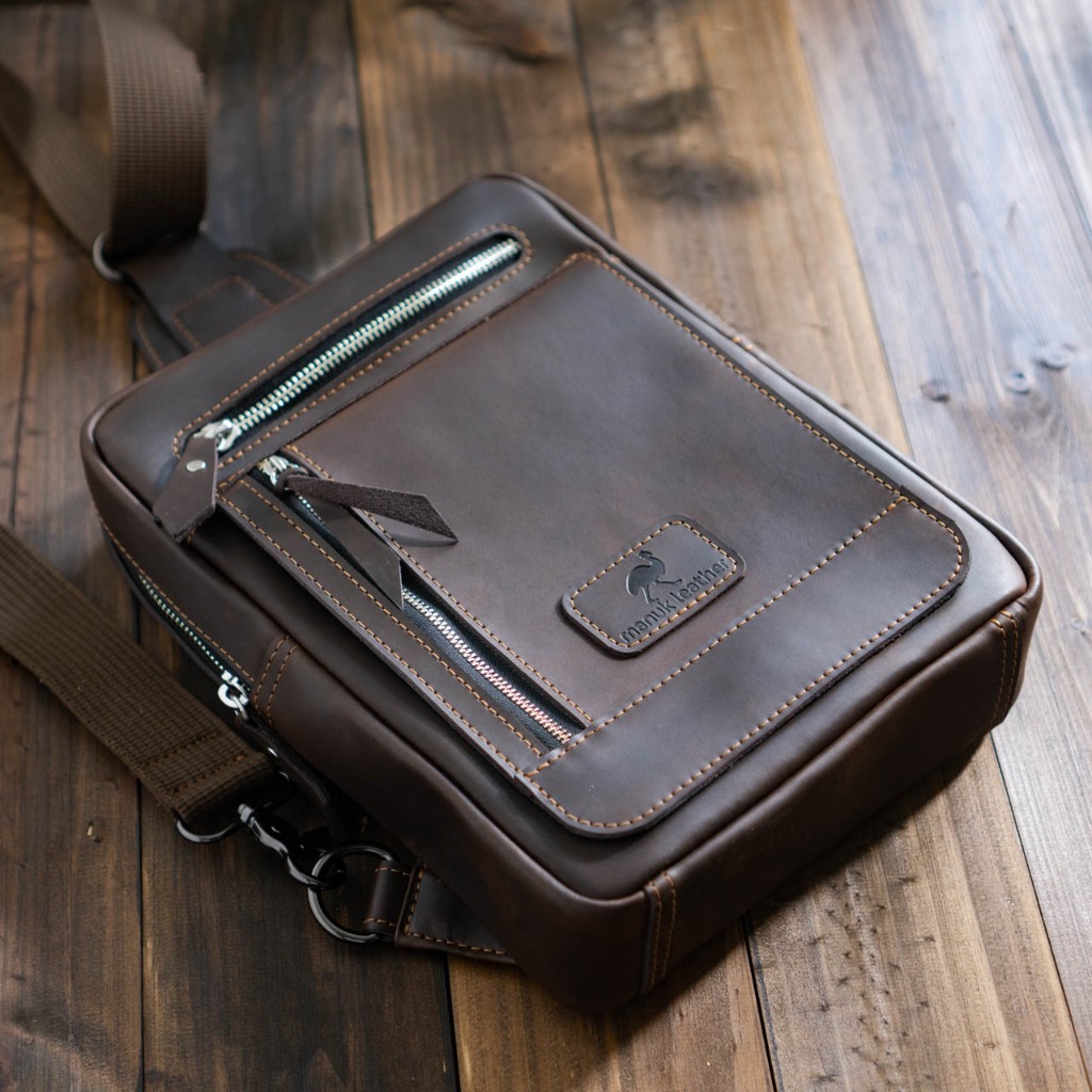 Túi đeo chéo da bò ipad 11in Manuk Leather