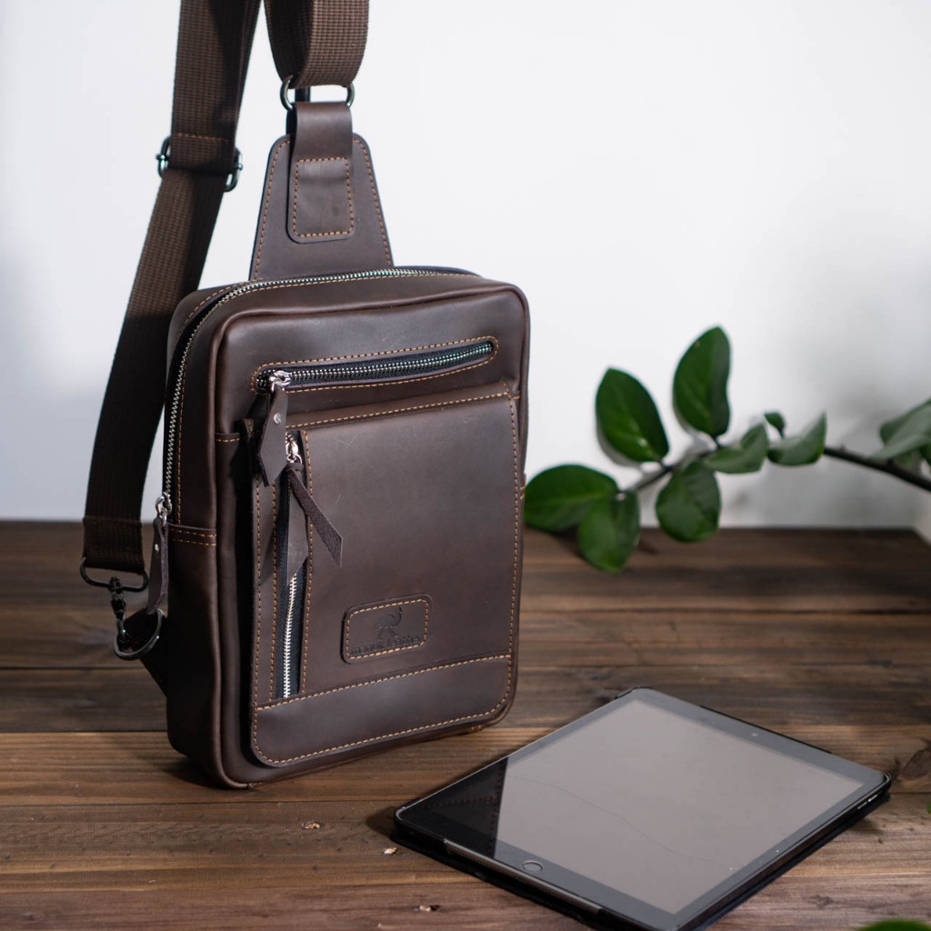 Túi đeo chéo da bò ipad 11in Manuk Leather