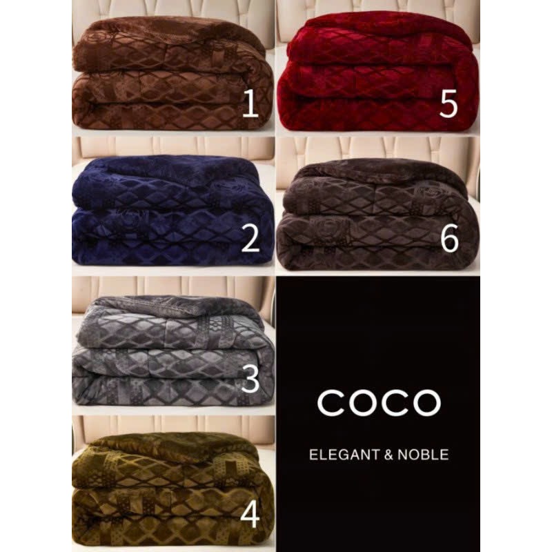 Chăn Nỉ Lông Cừu COCO Siêu Ấm  Mền COCO Dày Mịn, Kèm Túi Xách, Kích Thước 2mx2m3, Nặng 4kg - Hàng Xuất NhậT