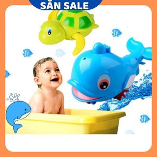 Combo Bộ Nhà Tắm Cá Heo Phun Nước Rùa Biết Bơi