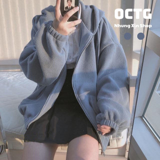 Áo khoác Hoodiezip chống nắng bo chun siêu dễ thương dày dặn
