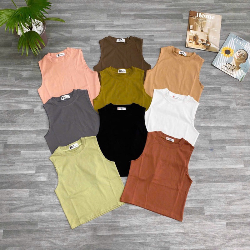 Áo thun sát nách phom croptop