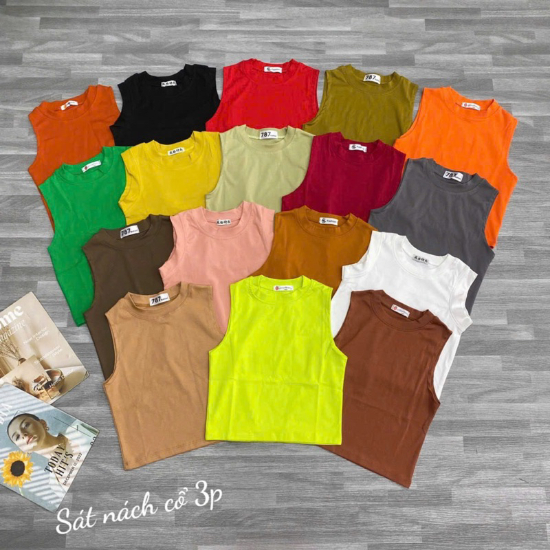 Áo thun sát nách phom croptop