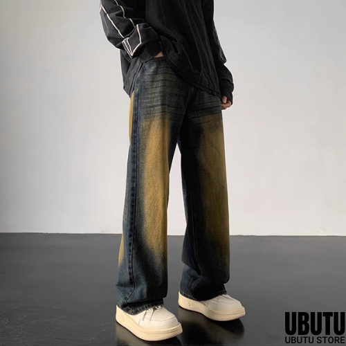 Quần Jean Ống Rộng Nam Nữ Unisex Wash Blue Golden Hàng Cao Cấp - UBTQ01 - UBUTU STORE