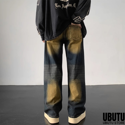 Quần Jean Ống Rộng Nam Nữ Unisex Wash Blue Golden Hàng Cao Cấp - UBTQ01 - UBUTU STORE