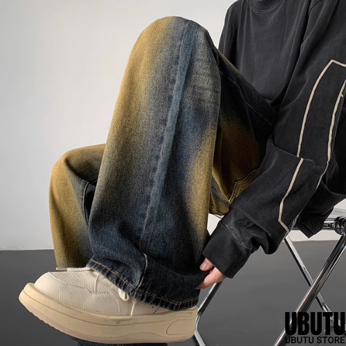 Quần Jean Ống Rộng Nam Nữ Unisex Wash Blue Golden Hàng Cao Cấp - UBTQ01 - UBUTU STORE